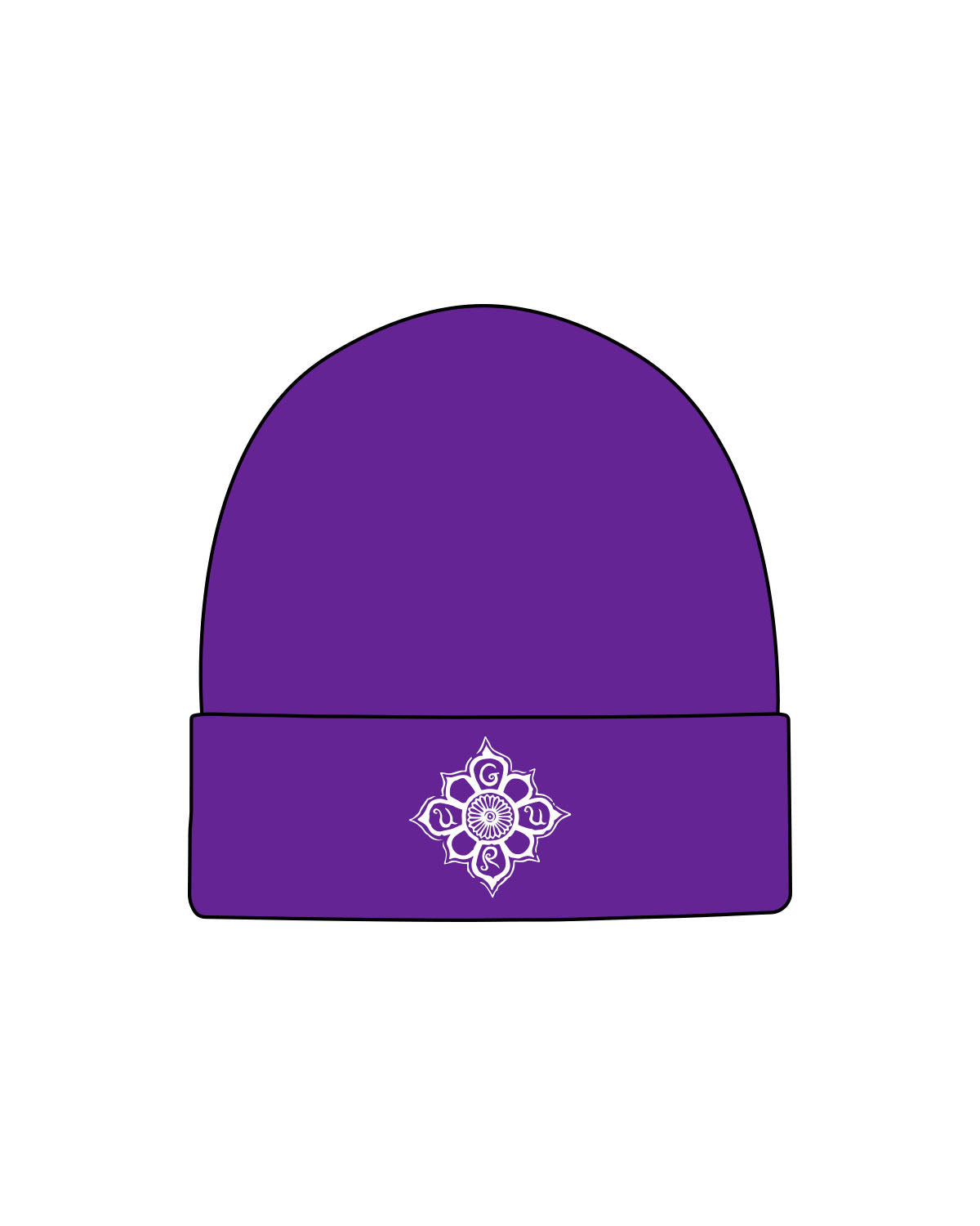The Beanie - Purple  - Guru Tattoo - Center - Icon - White