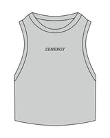 The Ribbed Crop Tank - Storm - ZENERGY CYCLING - Center Chest - Embroidered - Charcoal