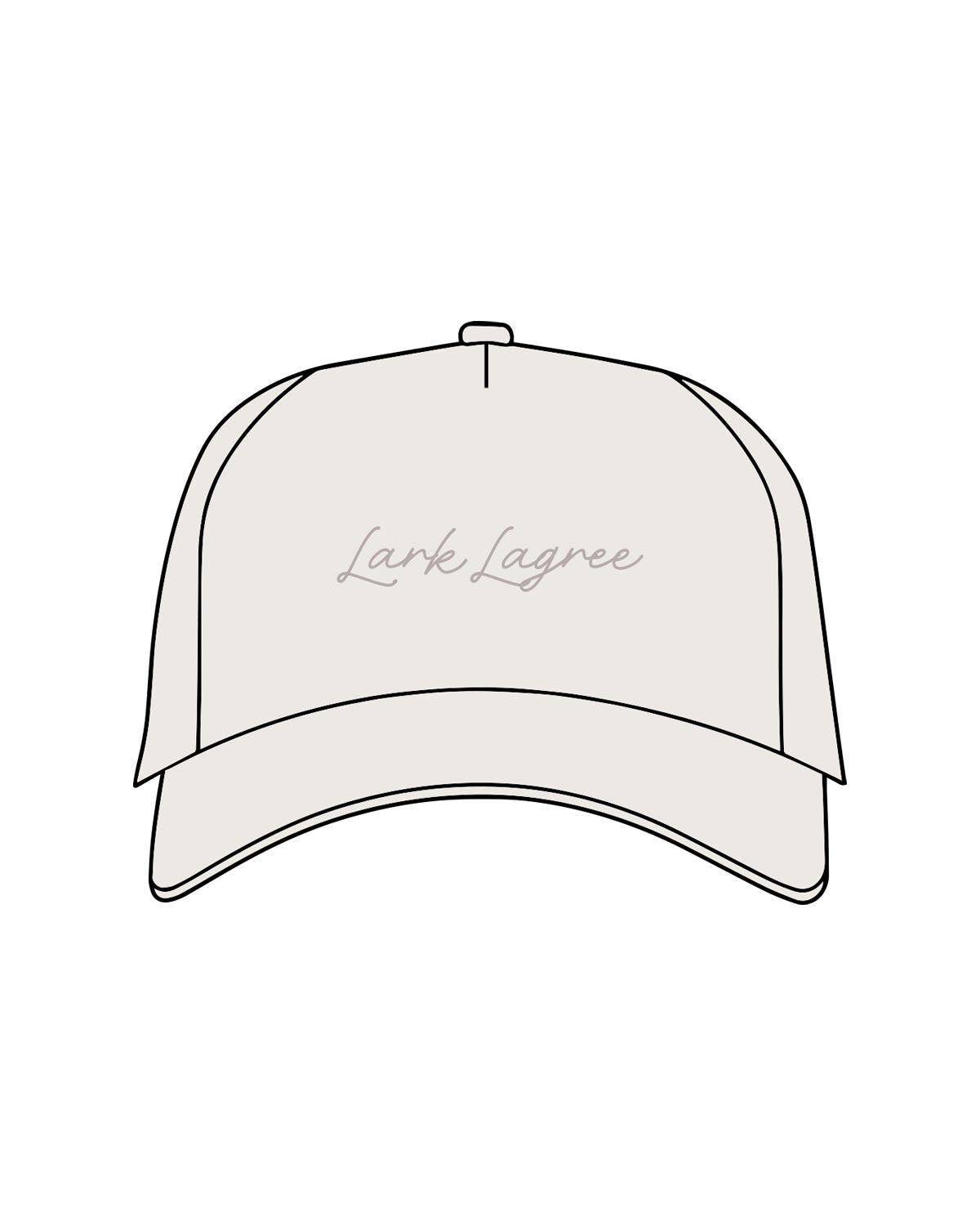 The Foam Trucker Hat - Bone - Pure Movement LARK - Center Crown - Embroidered - Tone on Tone