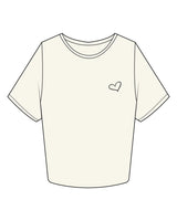 The Crop Tee - Off White - Kekel - Left Chest - Printed - Black