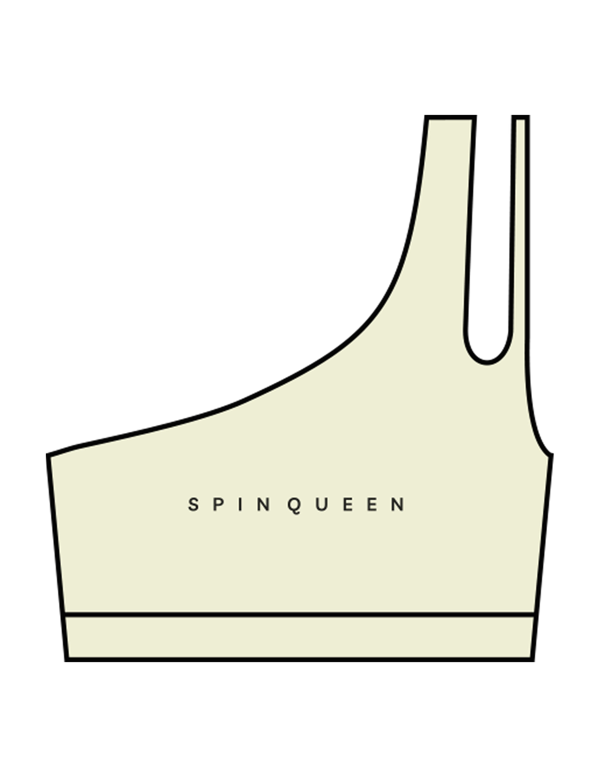 The One Shoulder Bra - Yellow - Spin Queen - Center Chest & Center Back - Printed - Charcoal