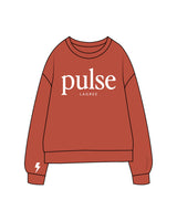 The Midweight Unisex Crewneck - Washed Amber - Pulse Lagree Fitness - Center Chest & Right Wrist - Printed - White