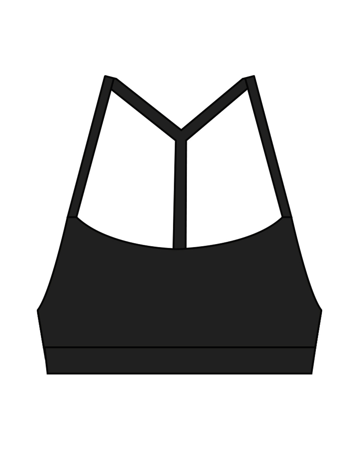 The Basic Bra - Black - Coastal Movement - Center Back - White Printed