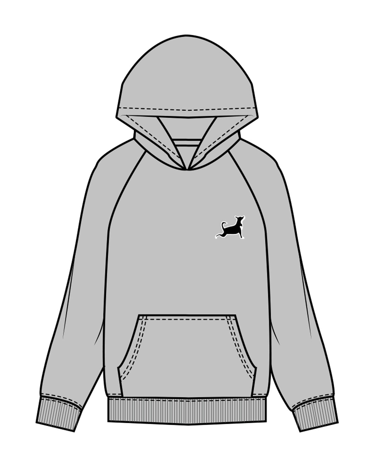 The Mens Hoodie - Heather - Updog Yoga - Left Chest - Back Center "IloveUpdog" - Printed - Full  Color