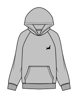 The Mens Hoodie - Heather - Updog Yoga - Left Chest - Back Center "IloveUpdog" - Printed - Full  Color