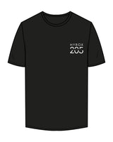 The Mens Tee - Black - Studio 205 - Left Chest Stacked - Back Stacked - Printed - White