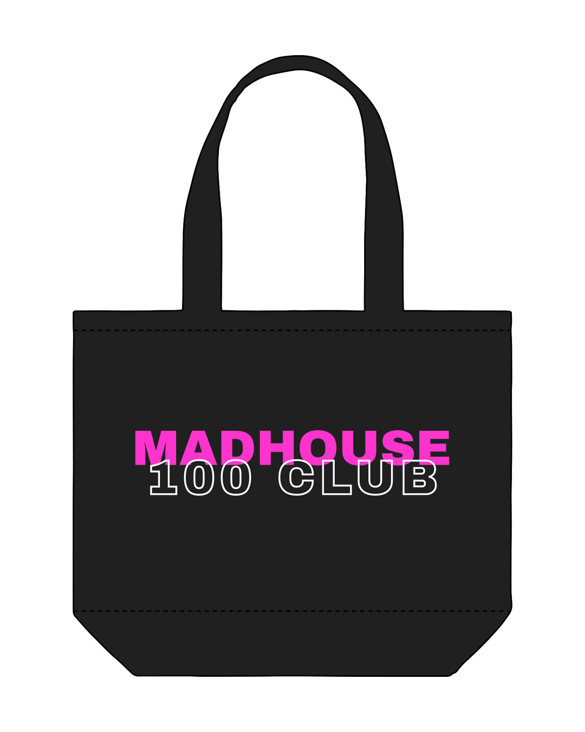 The Tote Bag - Black - Mad House - Center Body - Printed - Full Color