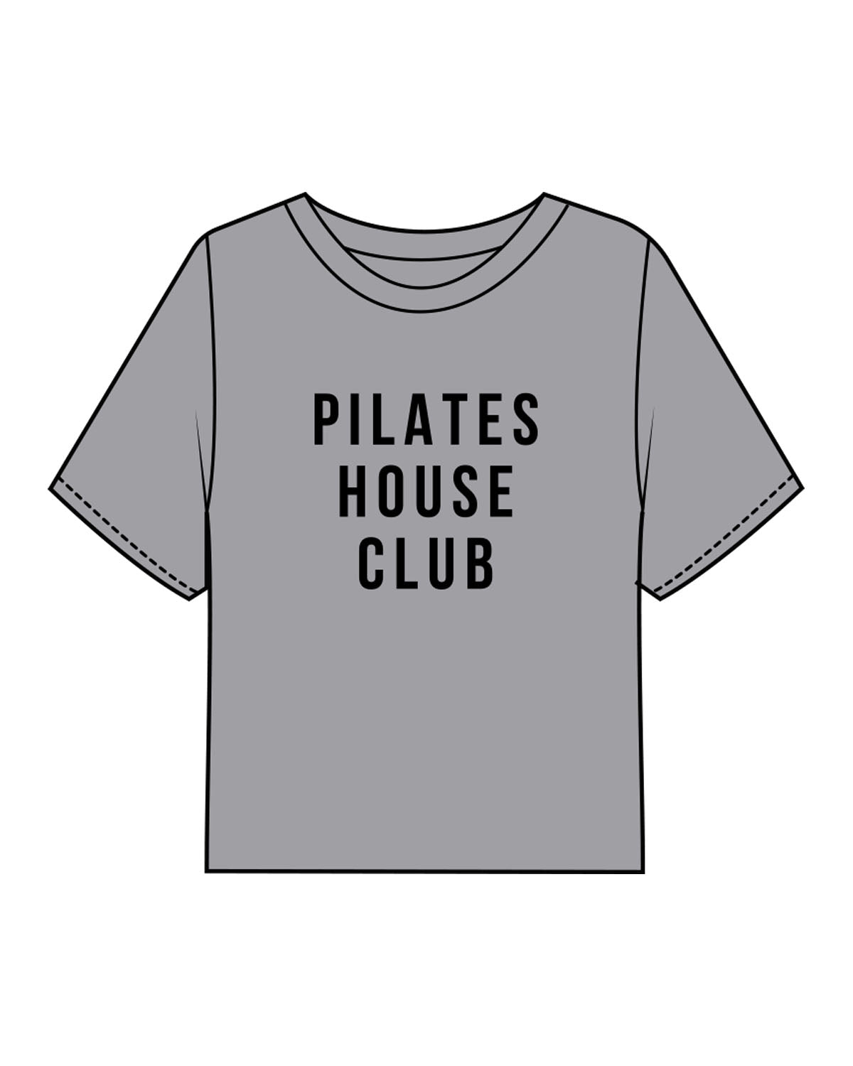 The Boxy Crop Tee - Heather - PHS - Center Chest - Back Center - Printed - Black