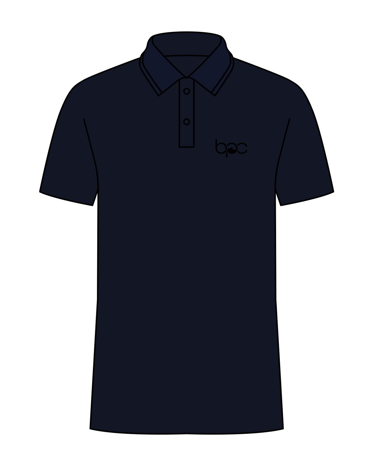 The Mens Polo - Navy - Baxter Pacific - Left Chest - Printed - Black