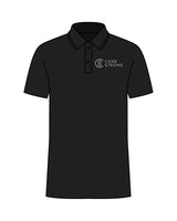 The Mens Polo - Black - Core Strong - Left Chest - Printed - White