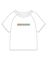 The Kids Tee - White - Bali Beach Co - Center Chest & Back Stacked - Printed - Full Color