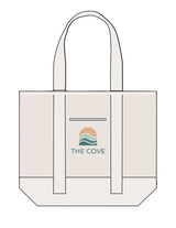 The Contrast Tote Bag - Natural / Natural - The Cove - Center - EMB - Full Color