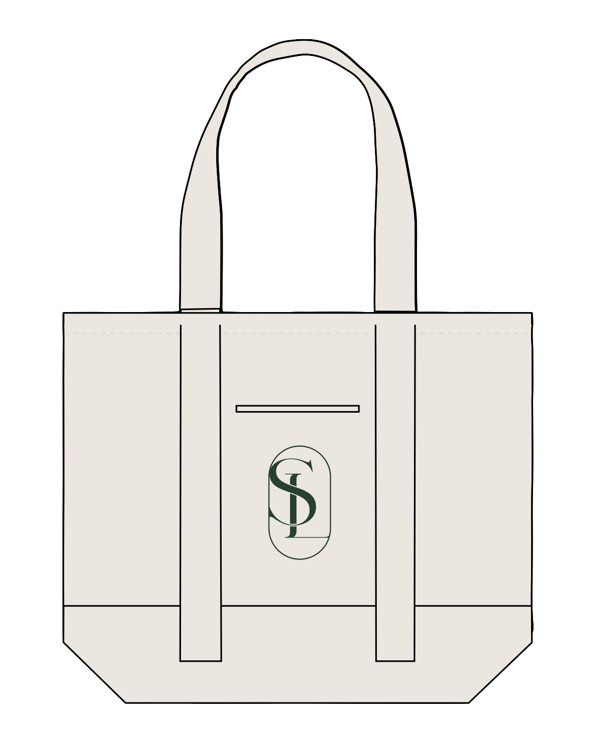 The Contrast Tote Bag - Natural / Natural - Soma Lab - Center - Full Color