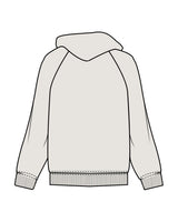 The Mens Hoodie - Washed Bone - Bean Head - Center Chest - Embroidered  - Brown