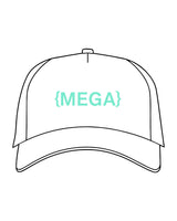 The 5 Panel Trucker Hat - White - Megafit House - Center Crown - Embroidered - Teal