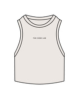 The Ribbed Crop Tank - Bone - Core Lab - Center Chest - Embroidered - Black