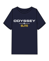 The Mens Heavyweight Tee - Navy - Odyssey Performance - Center Chest Stacked - Back Neckline - Printed - Full Color