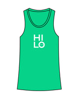 The Womens Full Length Tank - Apple - HiLo - Center Chest - Printed - White