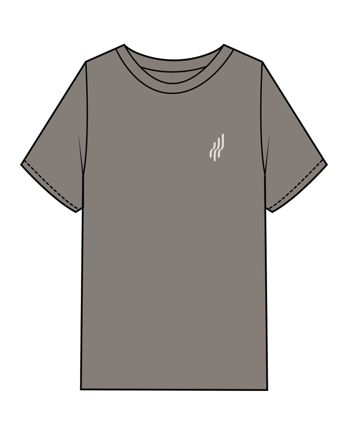 The Mens Heavyweight Tee - Washed Gray - Lagreemixx Retail - Left Chest - Back Stacked - Printed - Washed Bone