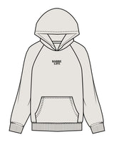 The Mens Hoodie - Washed Bone - Barre Life - Center Chest - Back Center - Printed - Full Color
