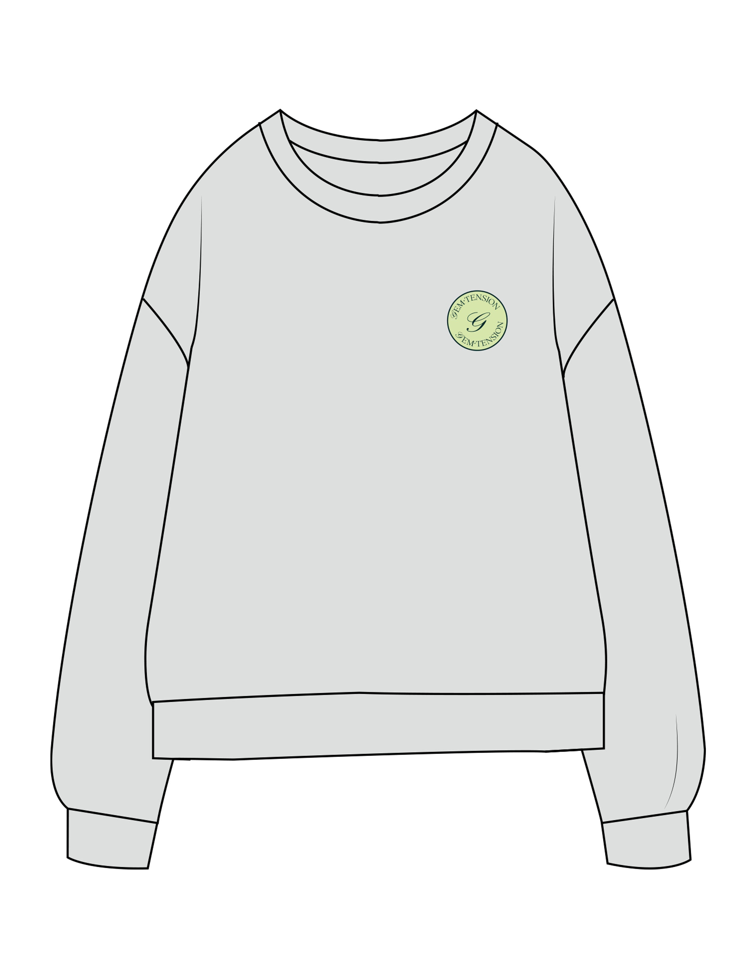 The Midweight Unisex Crewneck - Washed Sage - G+T - Left Chest Round & Back Stacked - Printed - Full Color