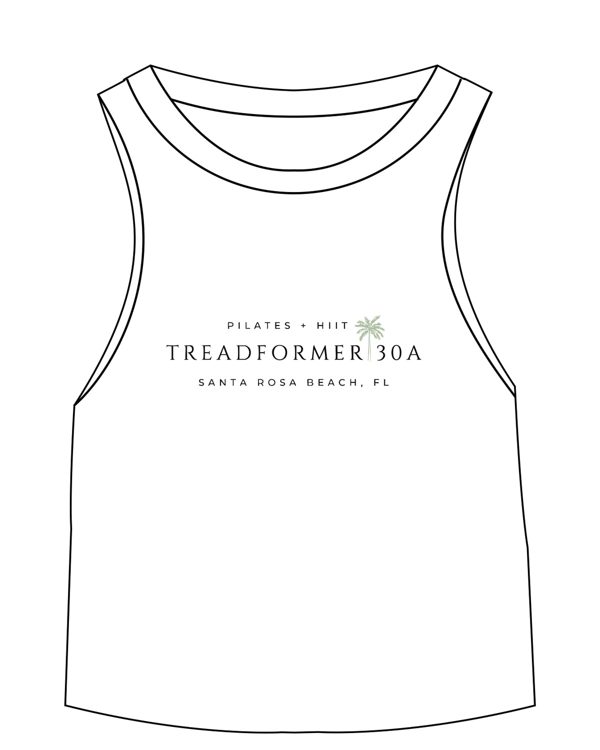 The Micro Rib Racer Crop - White - Treadformer 30A - Chest Stacked - Full Color Printed
