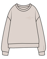 The Midweight Unisex Crewneck - Washed Ivory - Lagree Fit Studio - Left Chest & Back Stacked - Printed - Washed Cement
