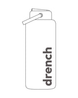 The Wide Mouth Water Bottle - White - Drench - Left Side Logo - Printed - Taupe