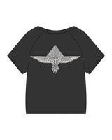 The Kids Heavyweight Tee - Washed Black - FadeFarm - Left Chest & Back Eagle  - Printed - Full Color