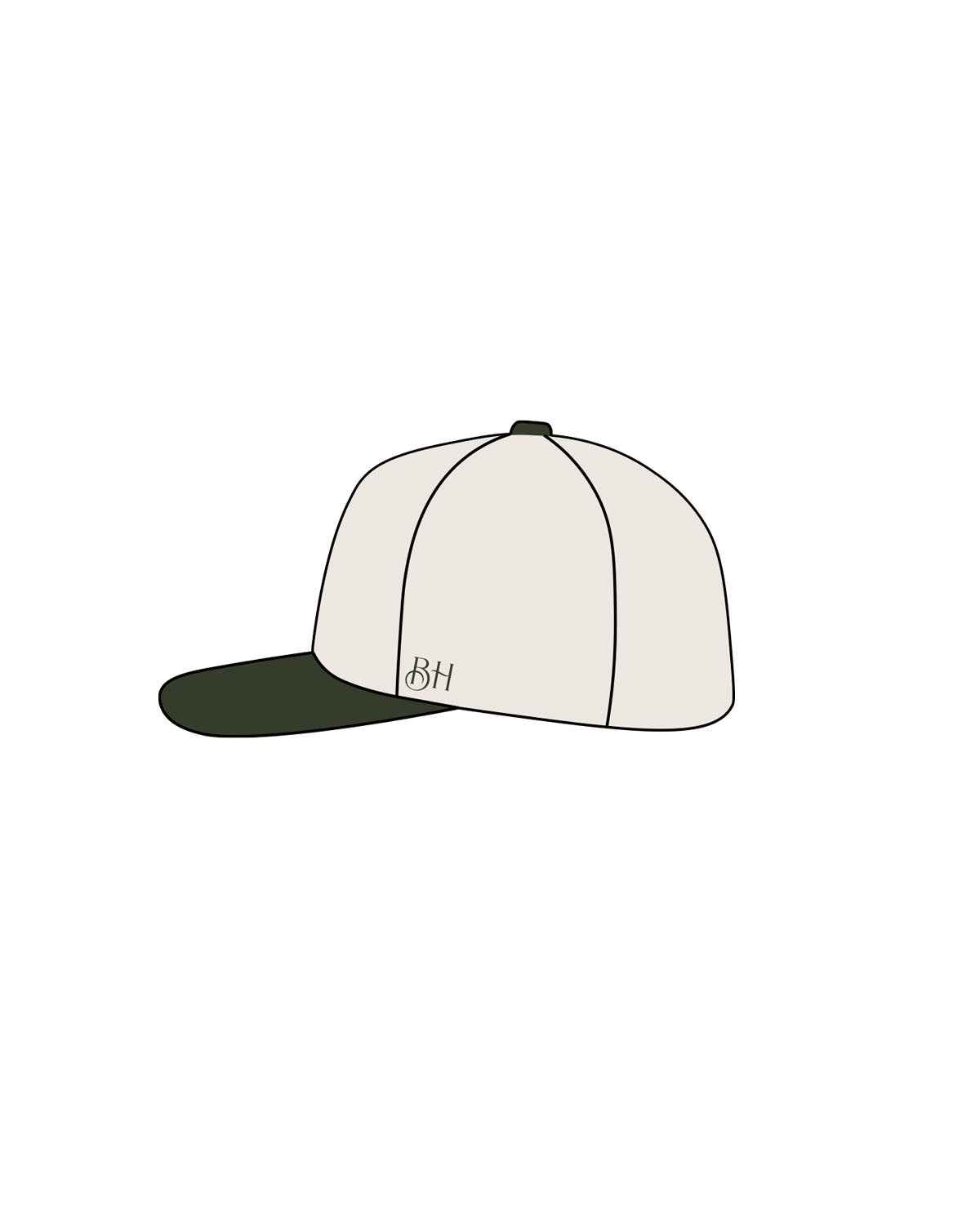 The Canvas Cap - Natural / Forest - Brick House - Center Crown Stacked Bold Text & Left Panel - Printed - Forest
