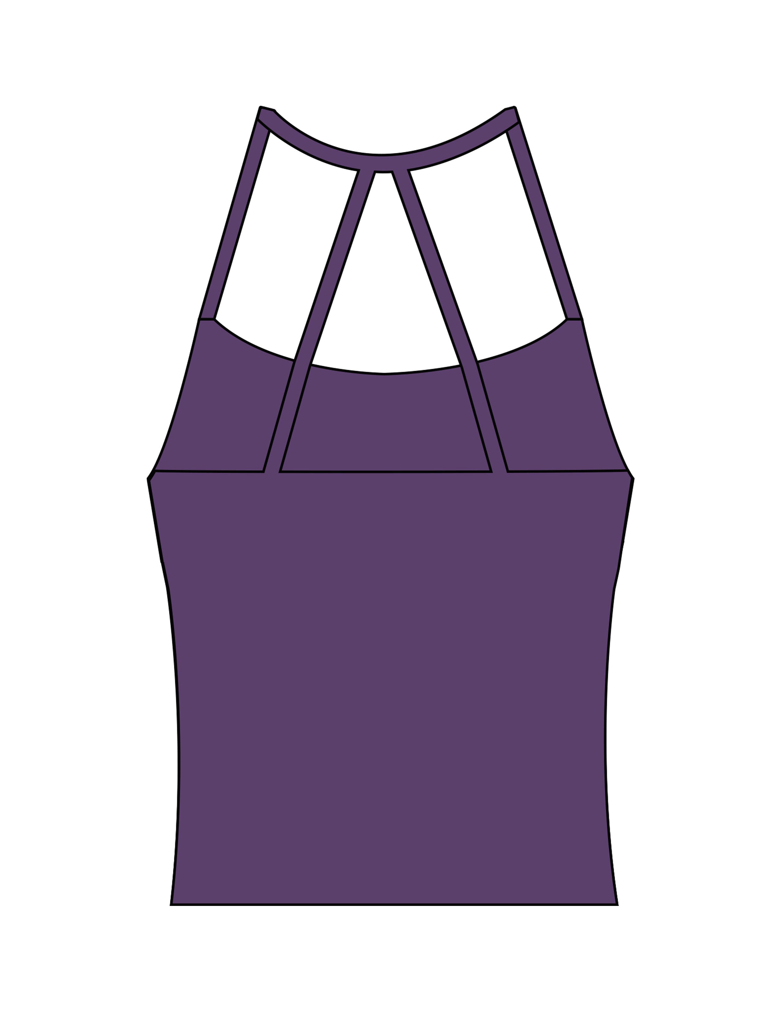 The Womens Sporty Tank - Purple - Soul Yoga - Center Chest Script - Printed - Lavender