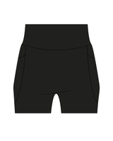 The Womens Sporty Pocket Short - Black - Studio 10 - Back Center Waist - Printed - White