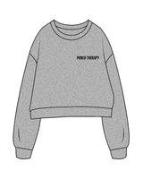 The Oversized Crop - Heather - Punch Therapy - Left Chest & Back Center - Black