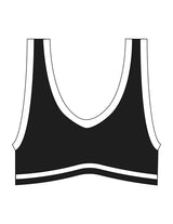The Piped Bra - Black - Lagree House - Center Back - Printed - White