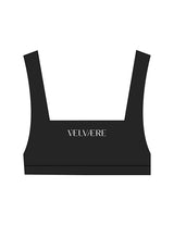 The Box Cut Bra - Black - Velvaere - Center Chest & Center Back - Printed-  White