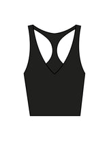 The Racer Tank - Black - Tremble - Center Back - Printed - White