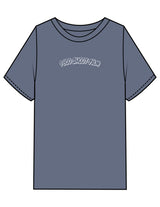 The Mens Heavyweight Tee - Washed Indigo - 1800-SF - Center Chest & Back Stacked - Printed - White