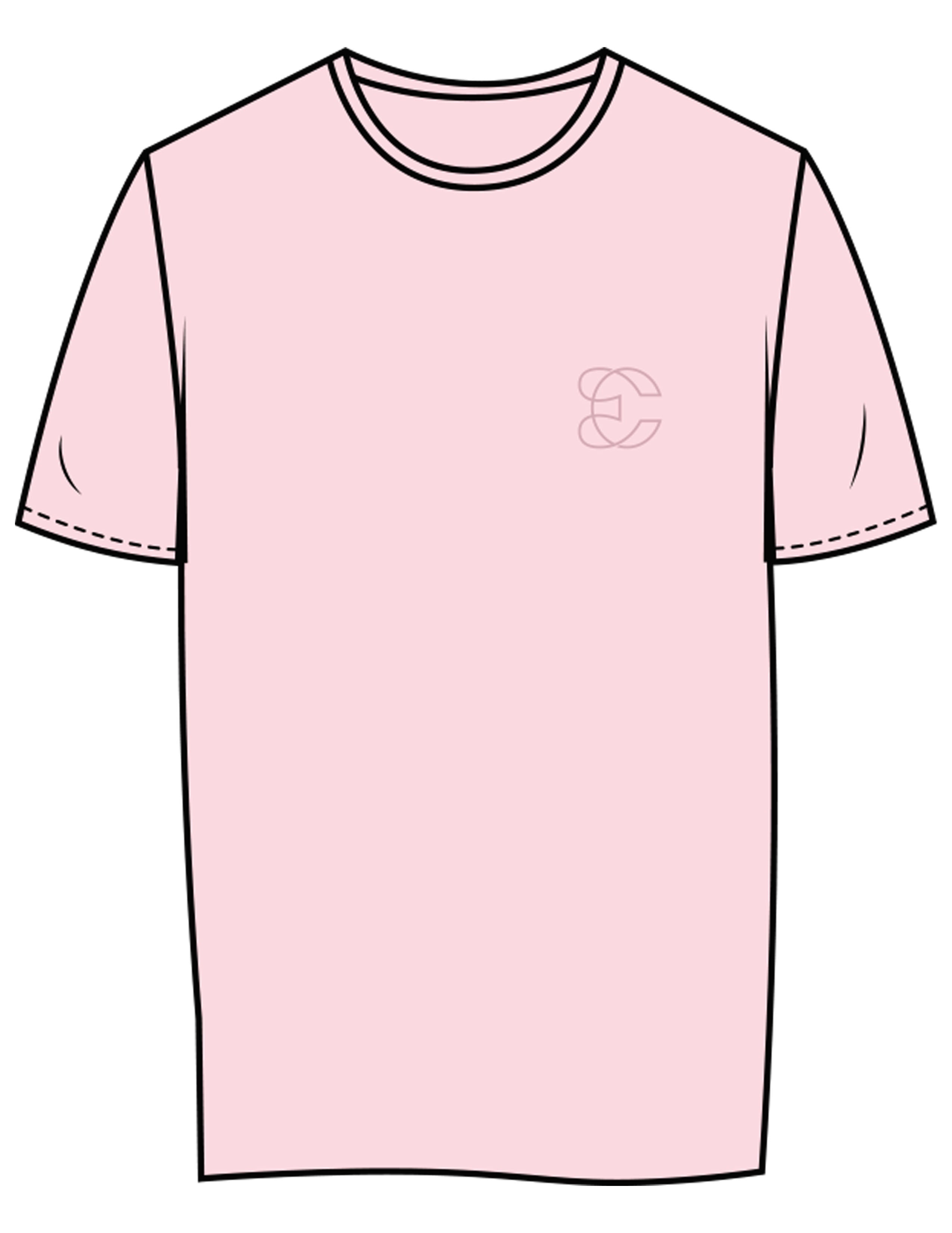 The Womens Tee - Pink - Evolve Collective - Left Chest & Back Stacked Wavy - Printed - Tone on Tone