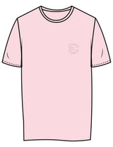 The Womens Tee - Pink - Evolve Collective - Left Chest & Back Stacked Wavy - Printed - Tone on Tone