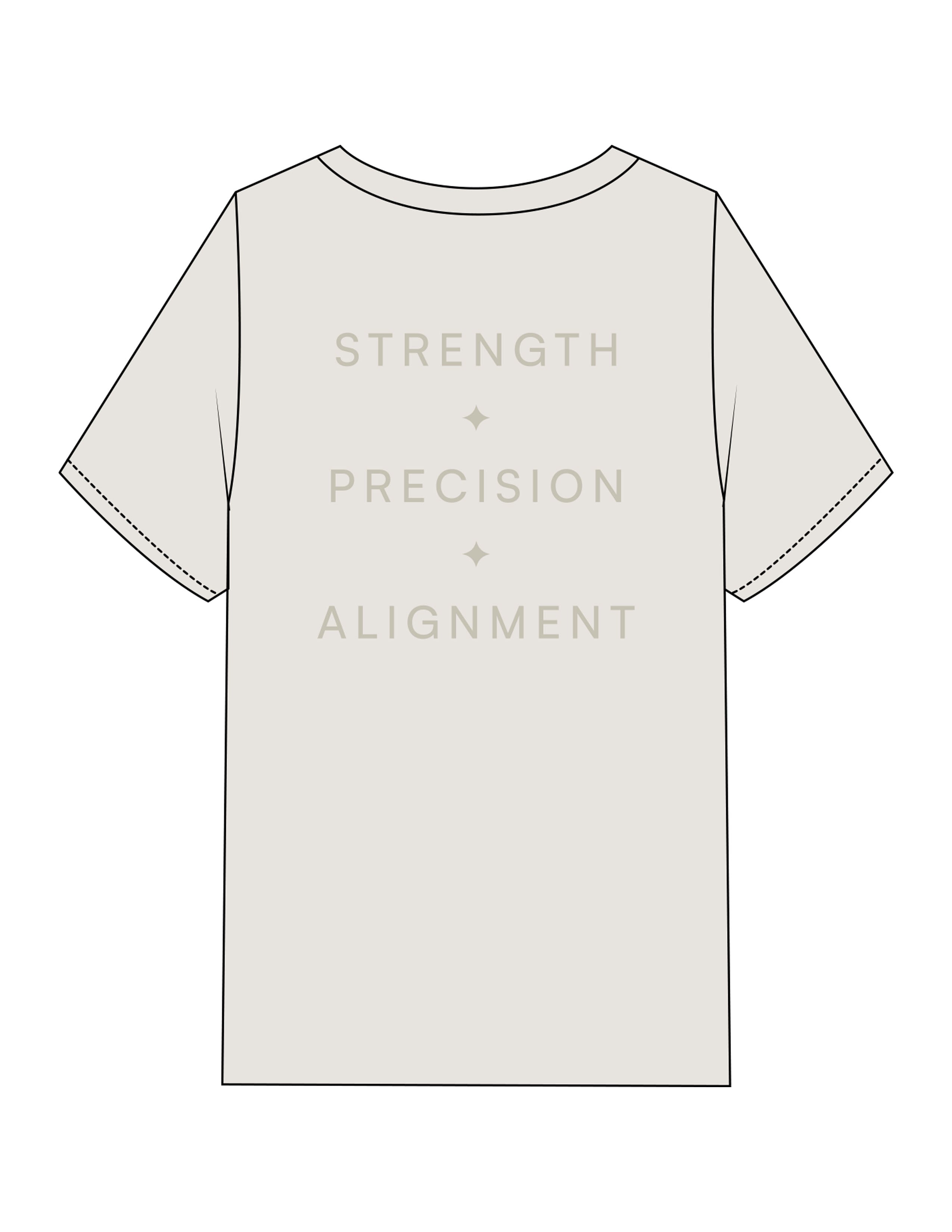The Mens Heavyweight Tee - Washed Bone - MegaCorps - Center Chest & Left Sleeve - Back Stacked - Printed - Tone on Tone