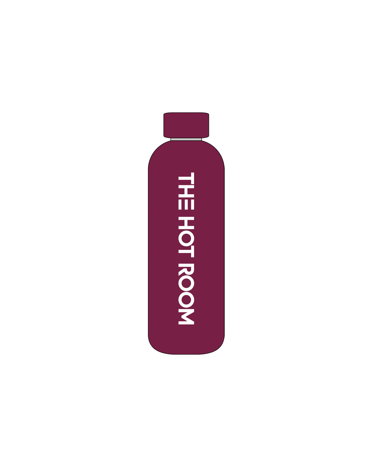 The Water Bottle - Magenta - The Hot Room - Center Vertical - Printed - White