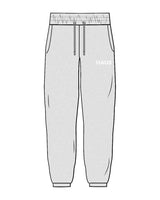 The Womens Sweatpants - Heather - Haus of Fitness - Left Leg - Printed - White
