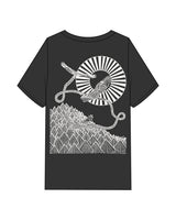 The Mens Heavyweight Tee - Washed Black - FadeFarm - Left Chest & Back Full Illustration - Printed - Full Color