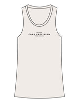 The Recycled Womens Tank - Polar Heather - Core Precision - Center Chest Stacked - Printed - Black