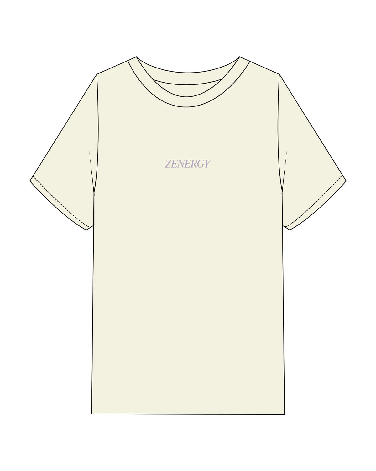 The Mens Heavyweight Tee - Butter - ZENERGY CYCLING - Center Chest & Back Stacked - Printed - Lilac
