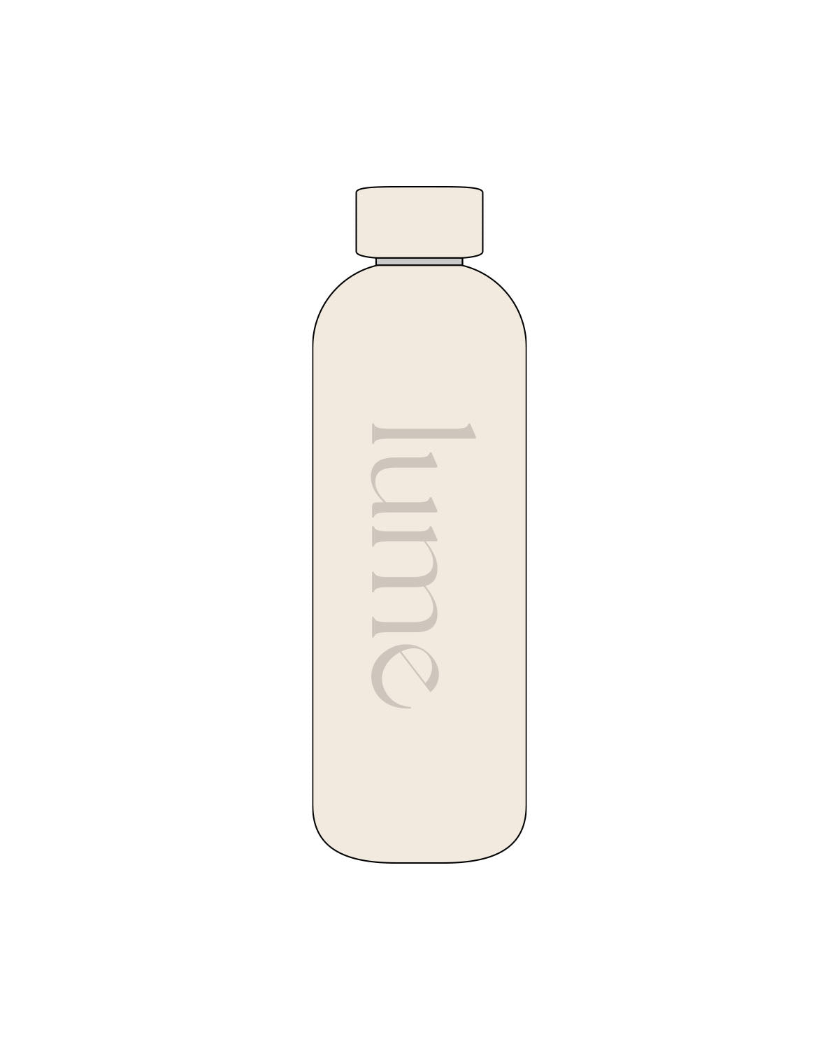 The Water Bottle - Off White - Lume - Center - Tone on Tone