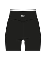 The Piped Crossover Short - Black - Core Collective - Back Waistline - Printed - White