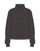 The Womens 1/4 Zip - Washed Black - TML - Center Chest - Printed - Dark Charcoal