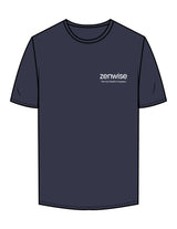 The Mens Tee - Midnight - Zenwise - Left Chest Stacked - Printed - White