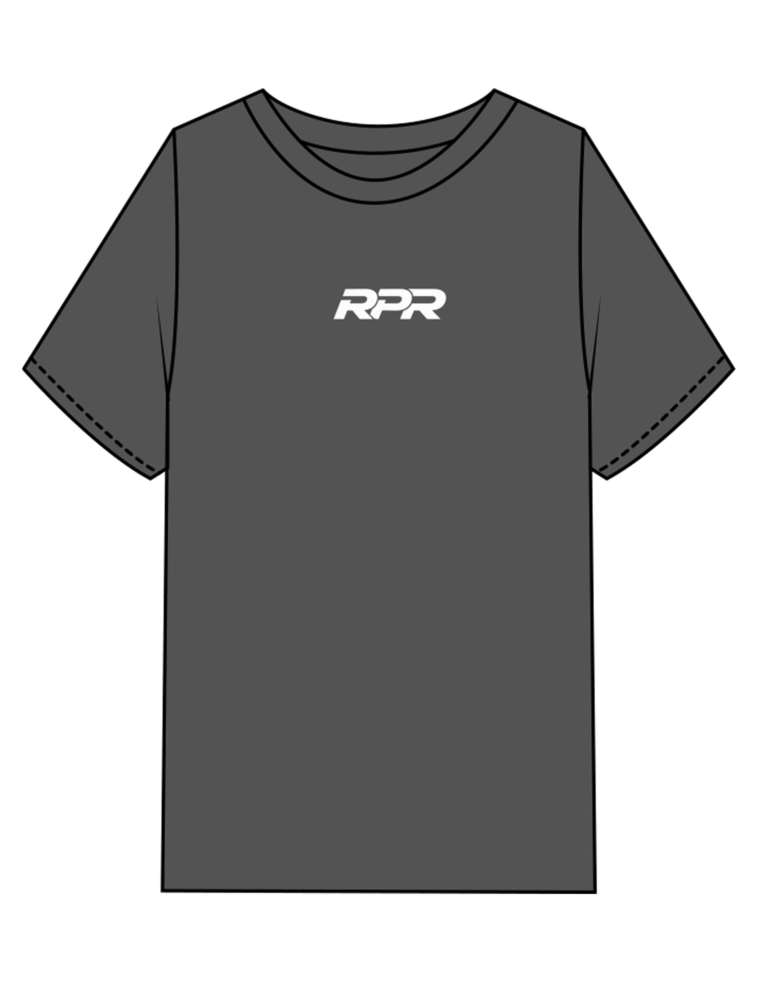 The Mens Heavyweight Tee - Coal Stone - Reiner Pump Systems - Center Chest & Back Stacked - Printed - White